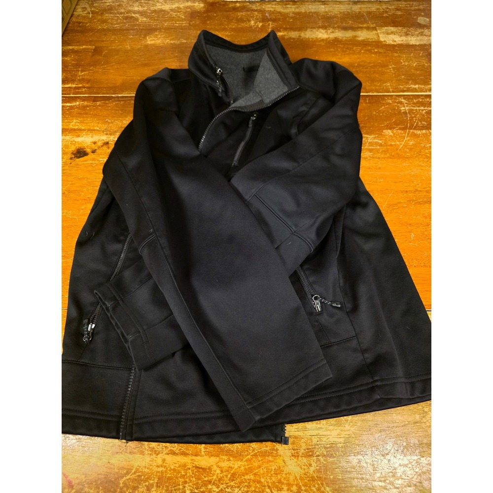 Swiss Tech Mens Softshell Jacket Black Full Zip Fleece Lined Size L 42-44